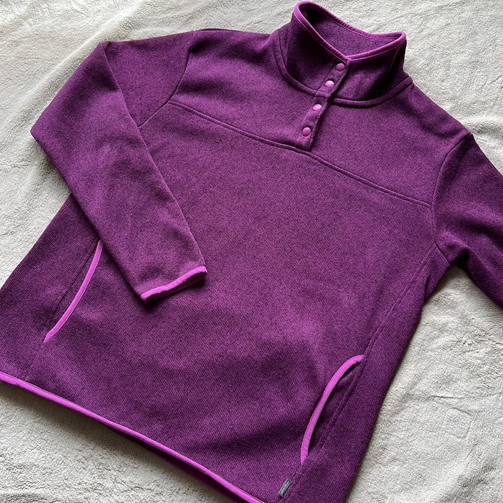 Eddie Bauer Radiator Fleece Snap Mock Neck Sweater - Picture 5 of 9